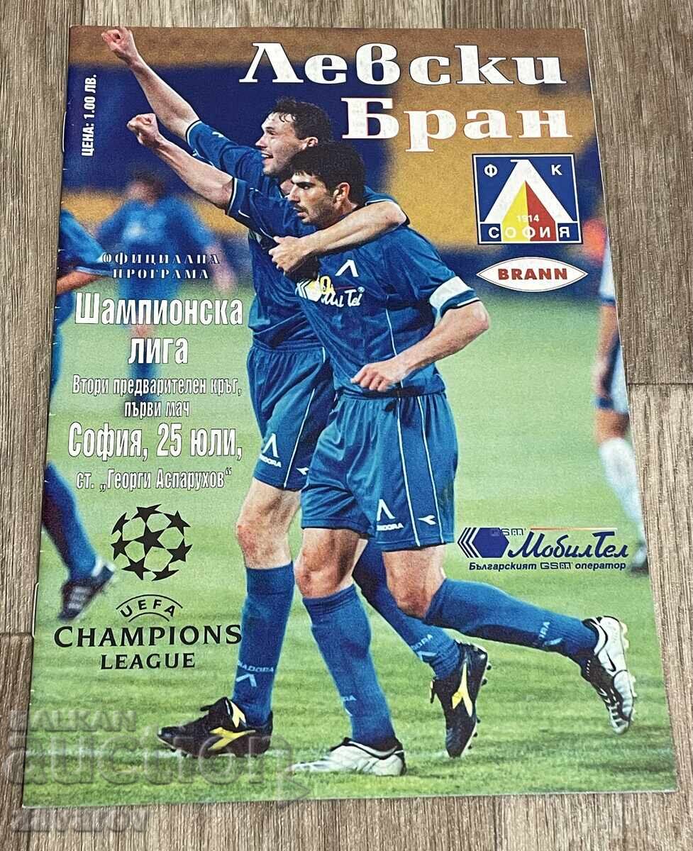 Levski Sofia Brann Bergen Norway Champions League 2001