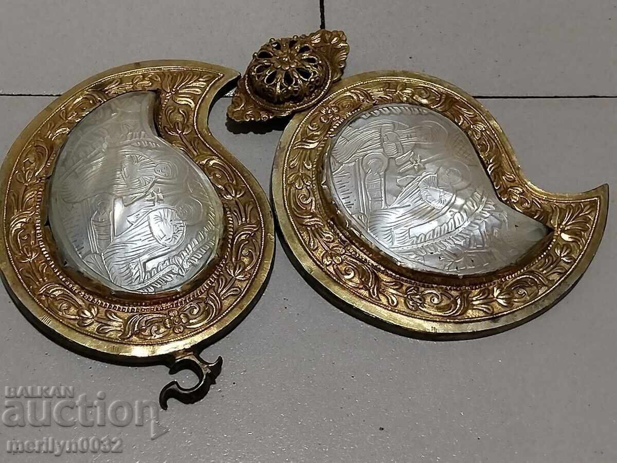 Revivalist elite buckles Large mother-of-pearl silver gilding UNIQUE - 7 Revivalist elite buckles Large mother-of-pearl silver gilding UNIQUE - 7