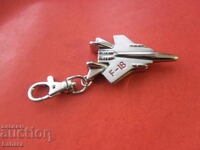 F-18 airplane keychain with clock