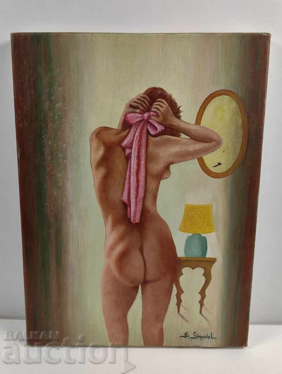 PICTURA ULEI PUNCITĂ SEMNATĂ FEMEIE GODA