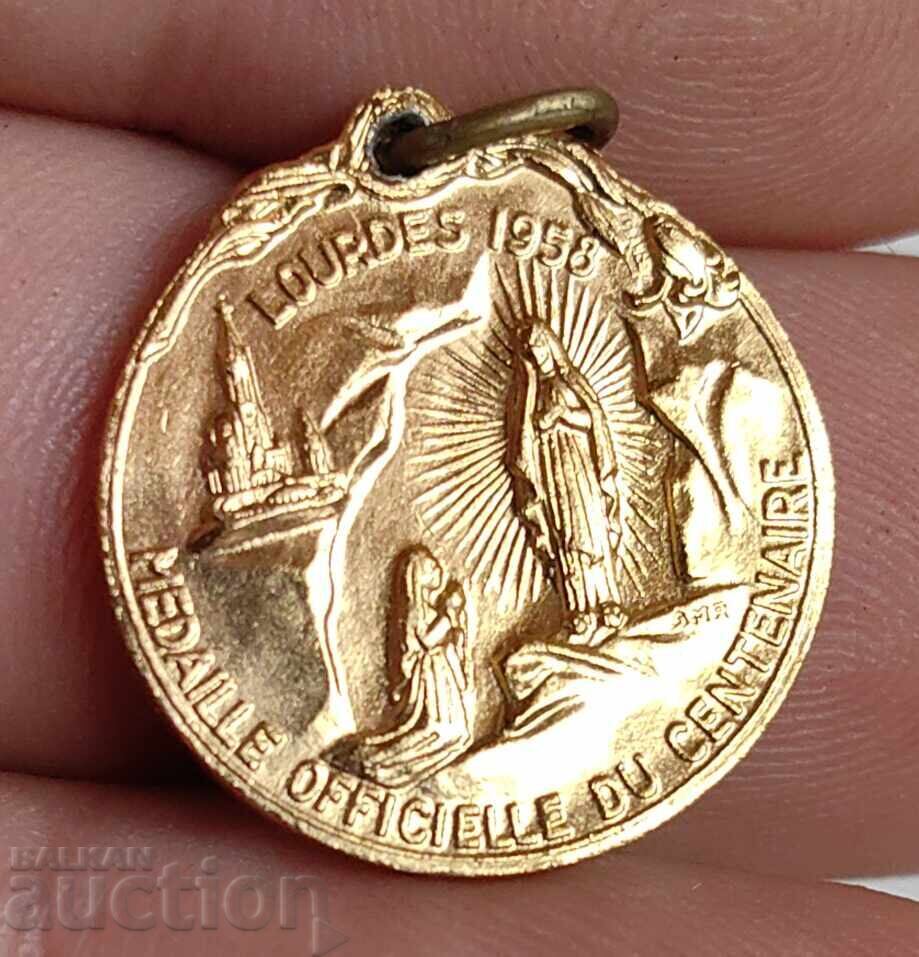 1958 MEDALLION VIRGIN MARY SAINT BERNADETTE LOURDES OUR LADY with price 15.00 BGN | € 7.67 1958 MEDALLION VIRGIN MARY SAINT BERNADETTE LOURDES OUR LADY with price 15.00 BGN | € 7.67