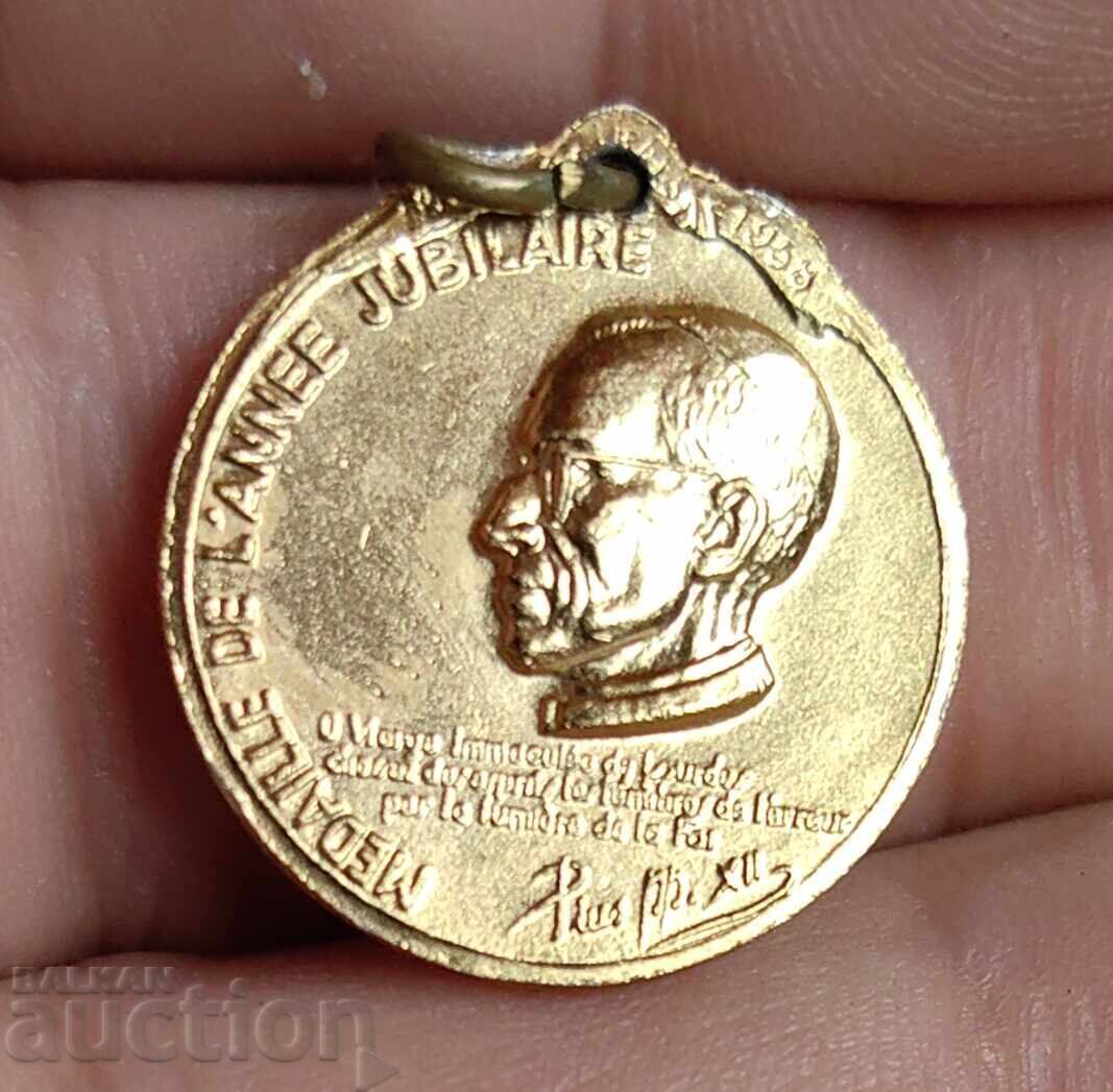 Auction 1958 MEDALLION VIRGIN MARY SAINT BERNADETTE LOURDES OUR LADY Auction 1958 MEDALLION VIRGIN MARY SAINT BERNADETTE LOURDES OUR LADY