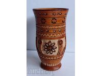 PERFECT WOODEN VASE VASE WITH WOOD CARVING