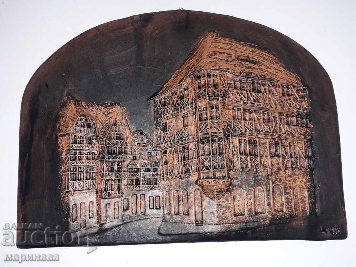 BEAUTIFUL LARGE PAINTING. AUTHOR'S. CERAMICS