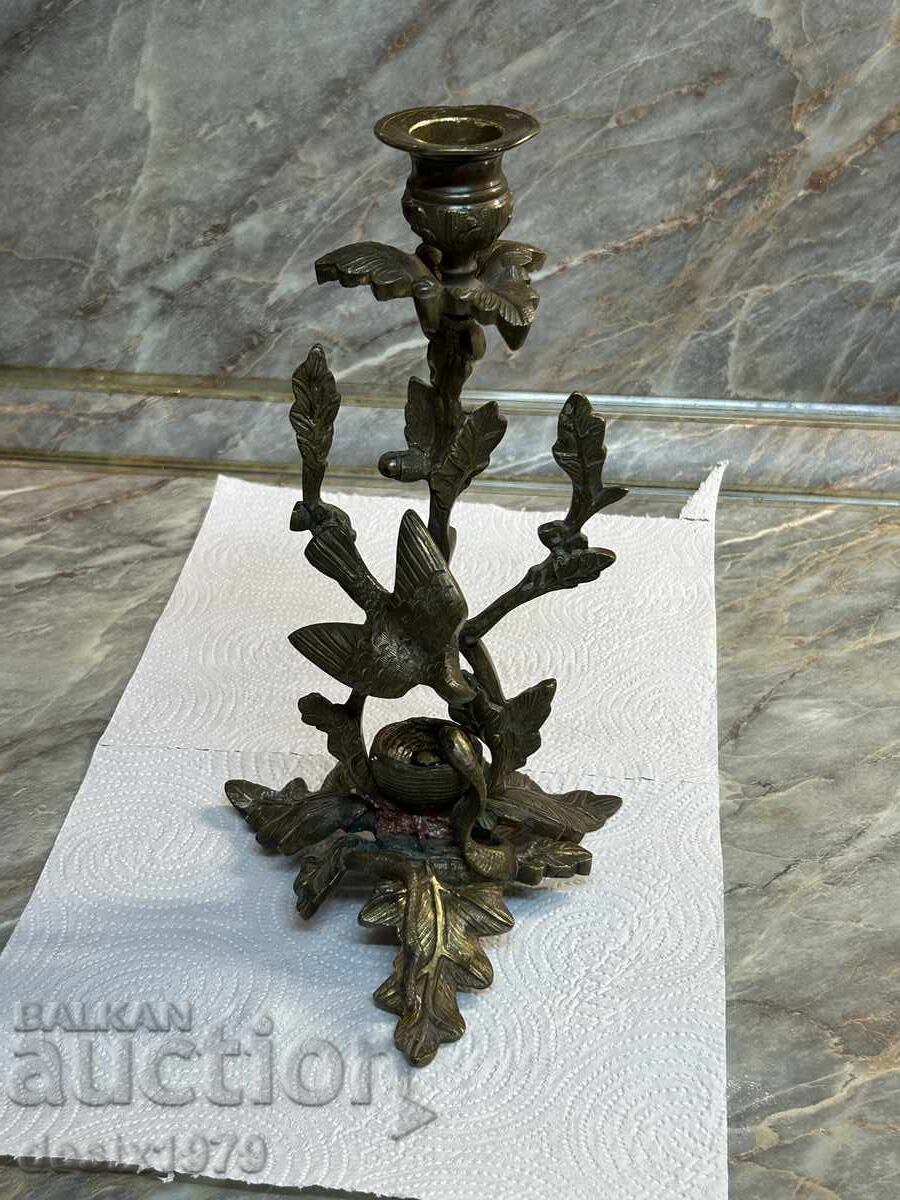 Old bronze candlestick