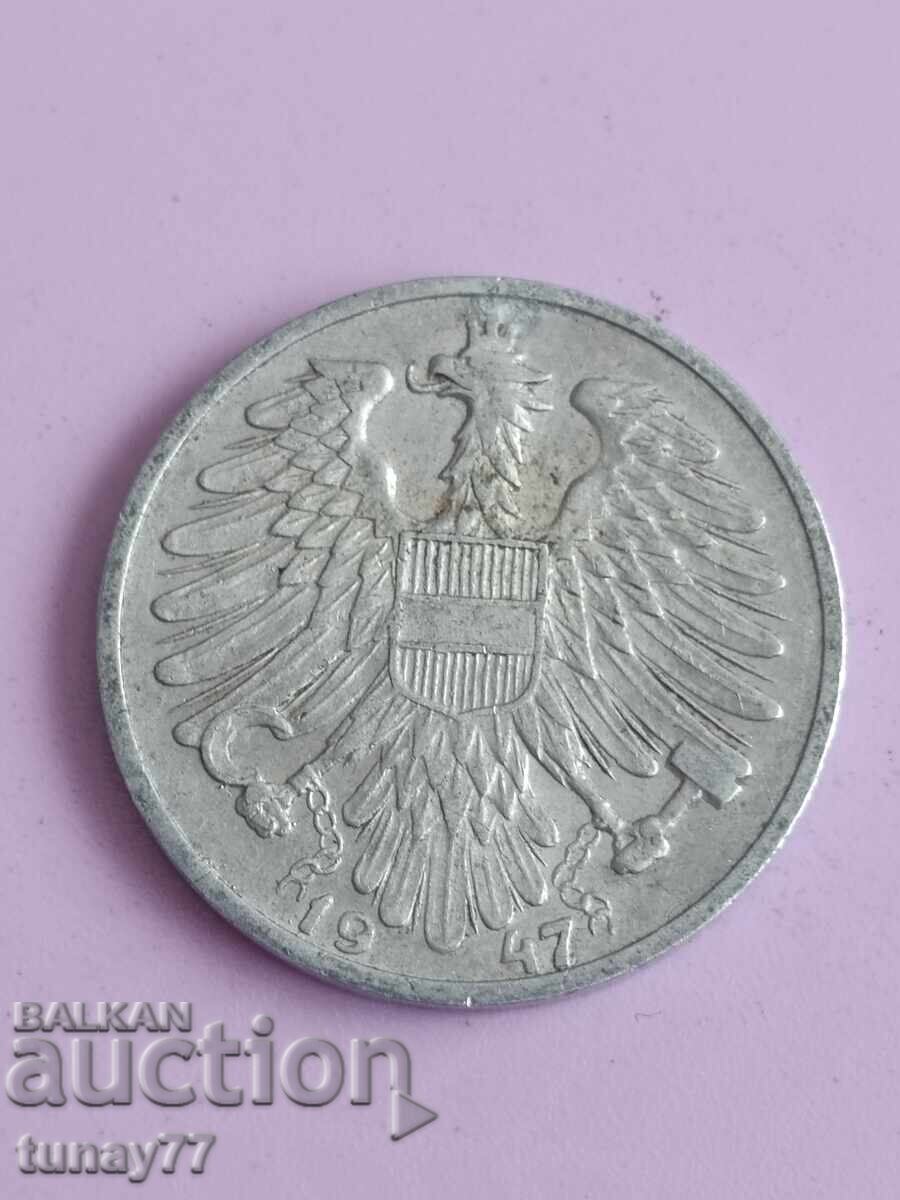 Austria 1947 1 șiling aluminiu-