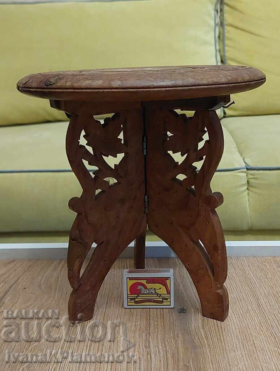 Masa sculptata in lemn din Orient pentru cunoscatori, pliabila - 7
