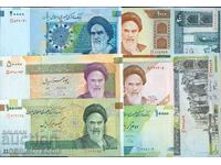 ИРАН IRAN СЕТ 200 500 - 1 5 10 20 50 100 хиляд issue OLD UNC