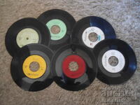 Old gramophone records, small, 6 pieces