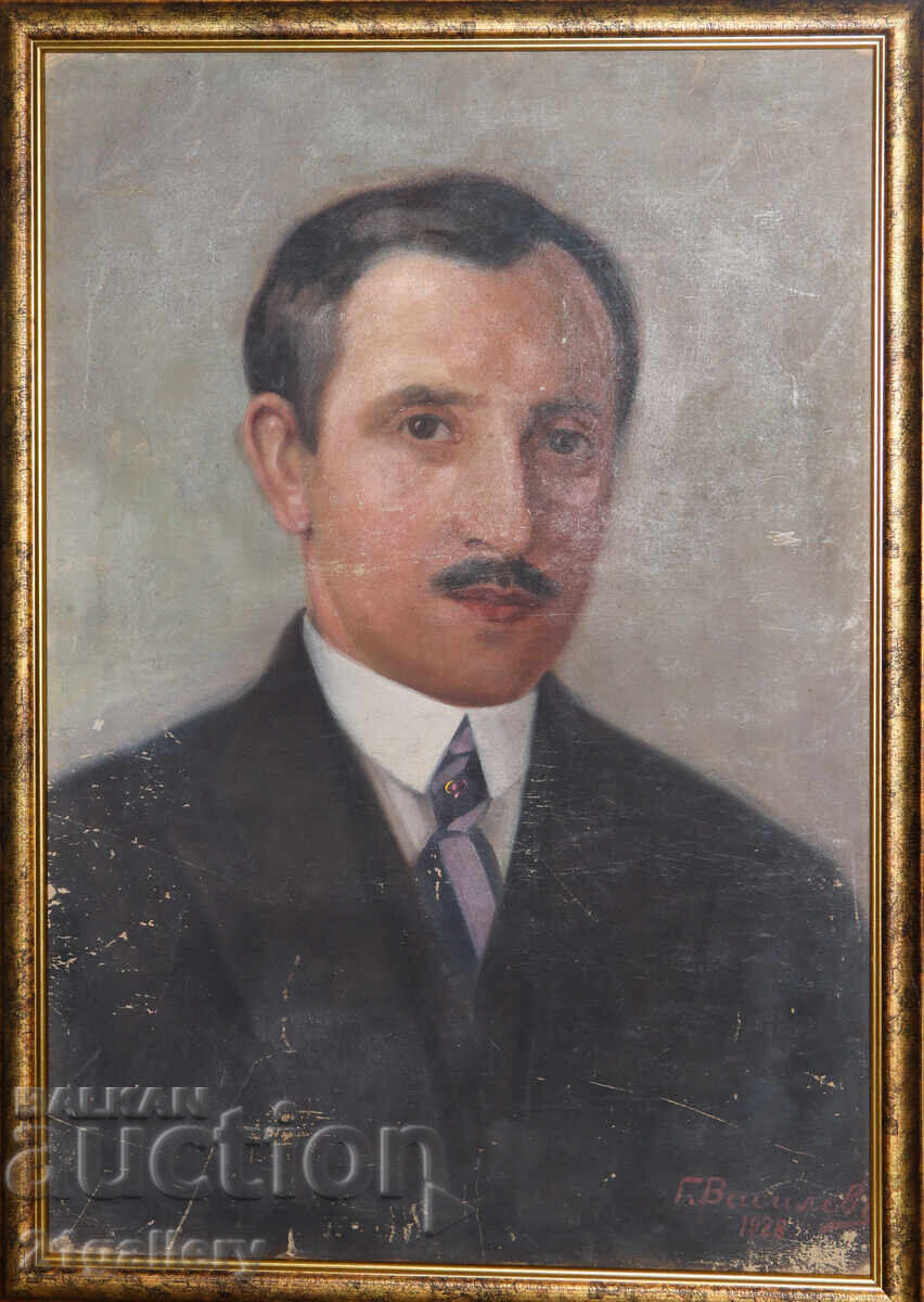 Auction Georgi Vassilev (1885-1972) portrait, oil on canvas, 1928. Auction Georgi Vassilev (1885-1972) portrait, oil on canvas, 1928.