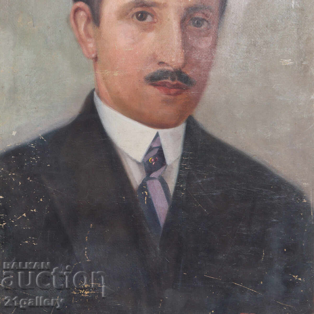 Georgi Vassilev (1885-1972) portrait, oil on canvas, 1928. - 5