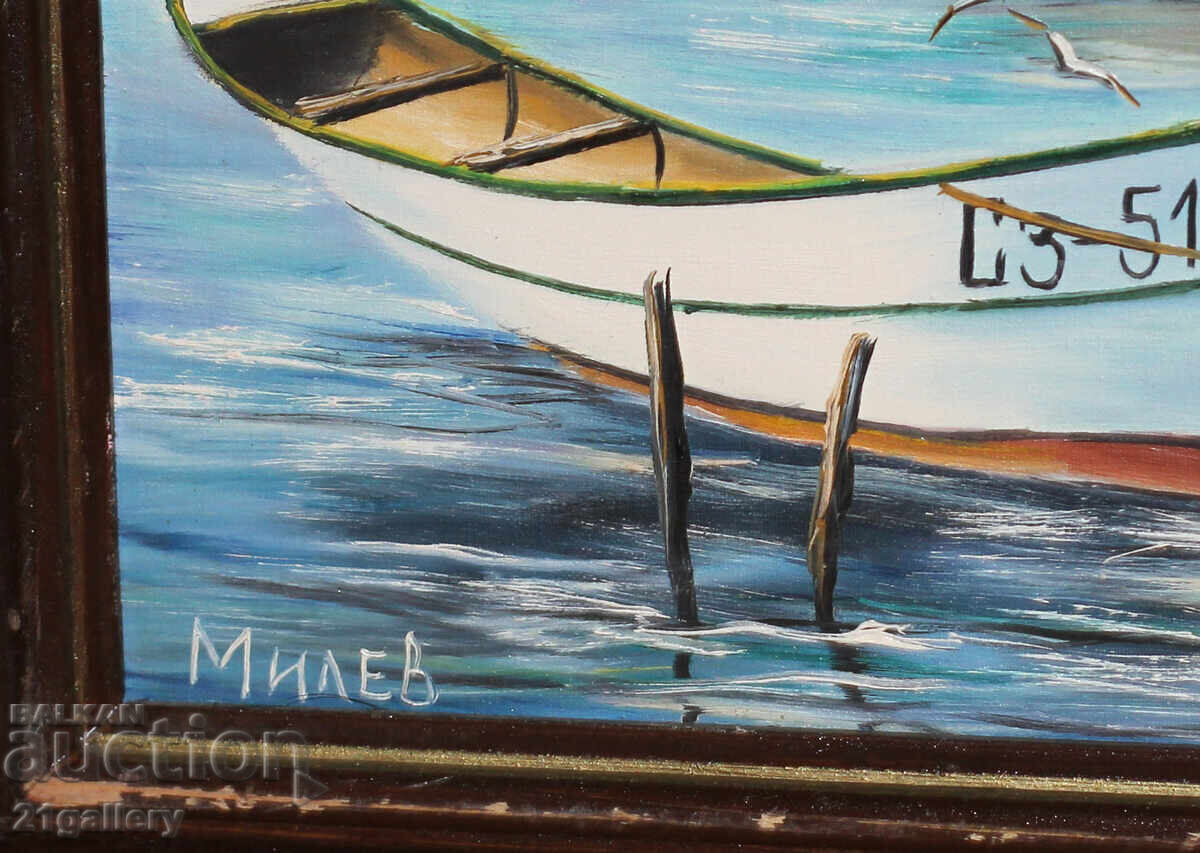 Δημοπρασία Ελαιογραφίες, θαλασσογραφία με βάρκες Δημοπρασία Ελαιογραφίες, θαλασσογραφία με βάρκες