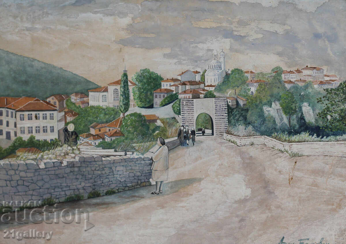 Асен Белковски (1897- 1957) Пейзаж, акварел, подписана