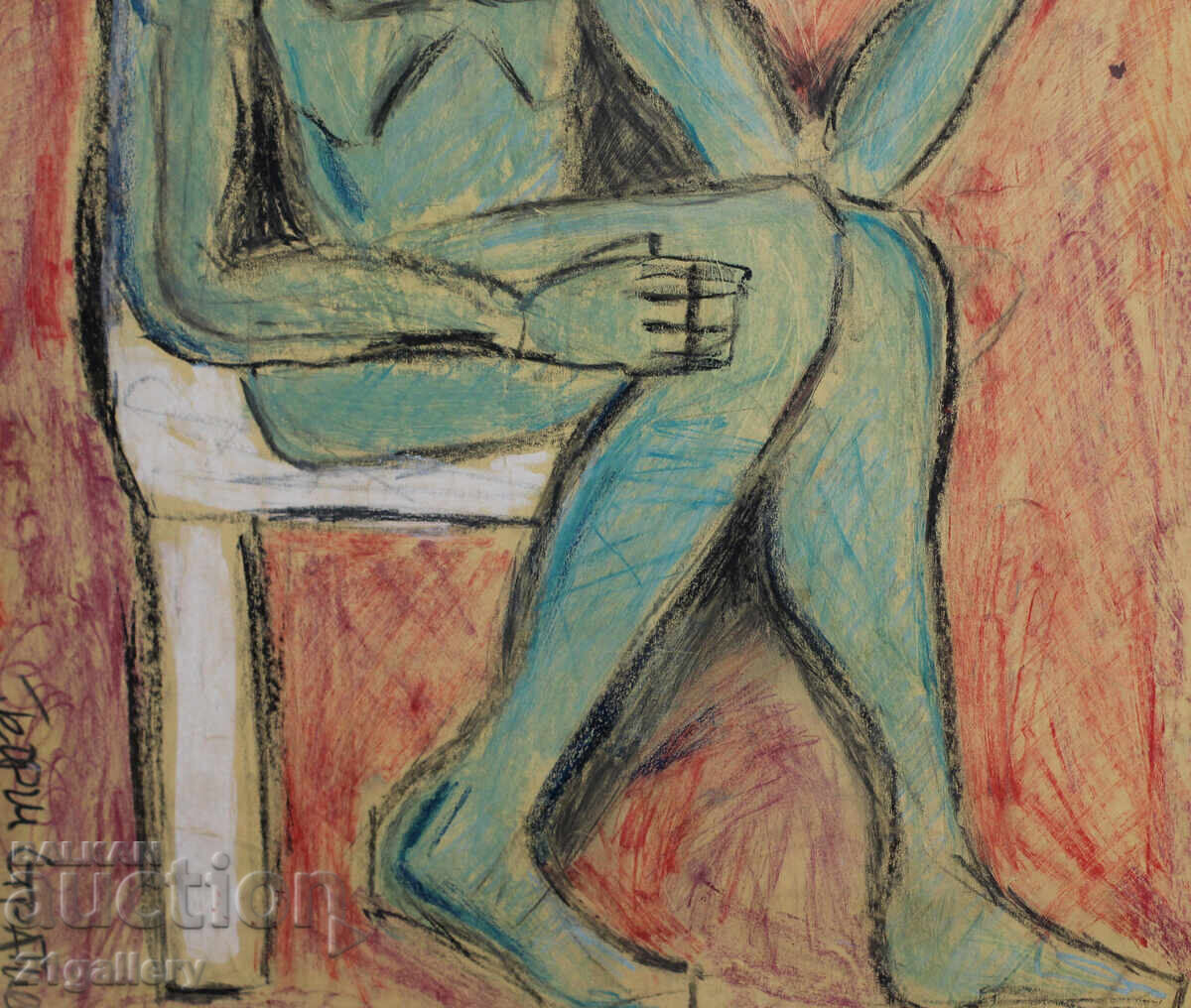 Georgi Stratiev / Αφηρημένο πορτρέτο παστέλ, υπογεγραμμένο - 5 Georgi Stratiev / Αφηρημένο πορτρέτο παστέλ, υπογεγραμμένο - 5