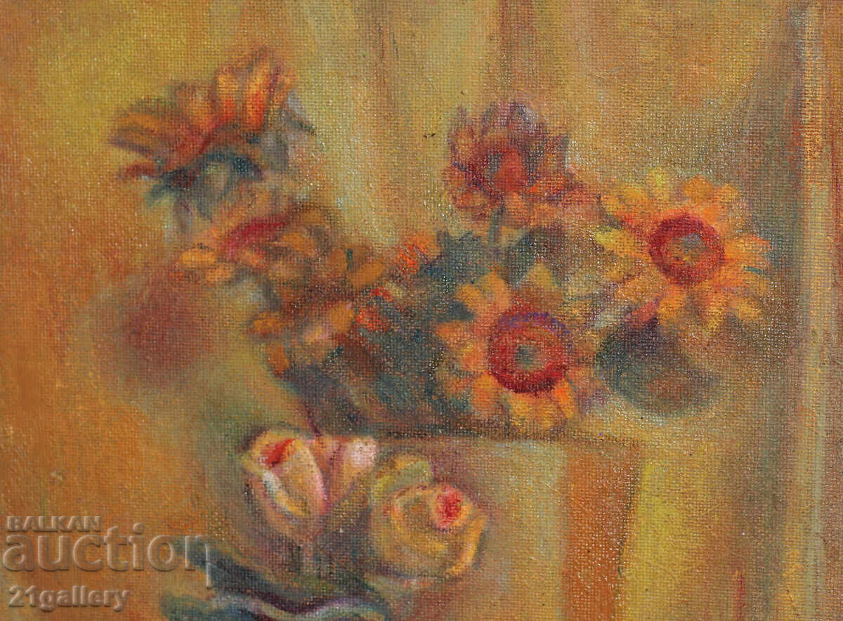 Delivery of Elka Naydenova (1932 – 2016) Still Life Vase with Flowers Delivery of Elka Naydenova (1932 – 2016) Still Life Vase with Flowers