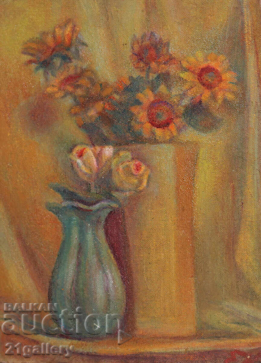 Elka Naydenova (1932 – 2016) Still Life Vase with Flowers Elka Naydenova (1932 – 2016) Still Life Vase with Flowers