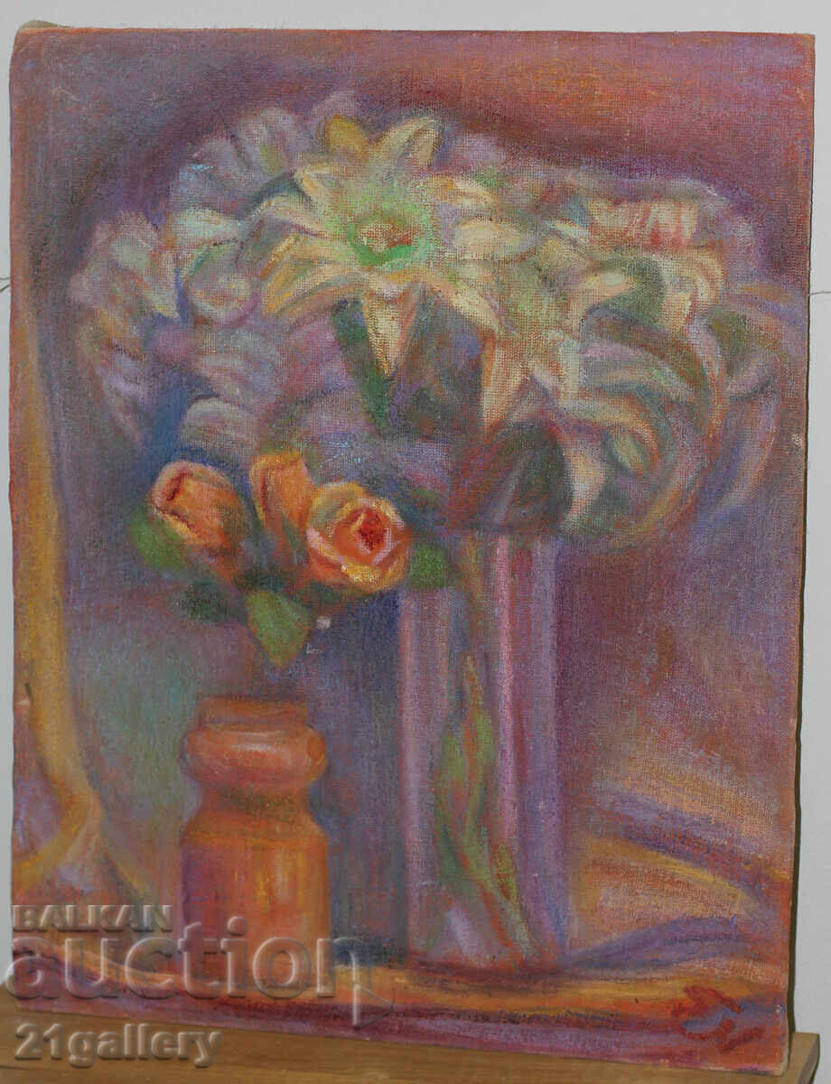 Auction Elka Naydenova (1932 – 2016) Still Life Vase with Flowers Auction Elka Naydenova (1932 – 2016) Still Life Vase with Flowers