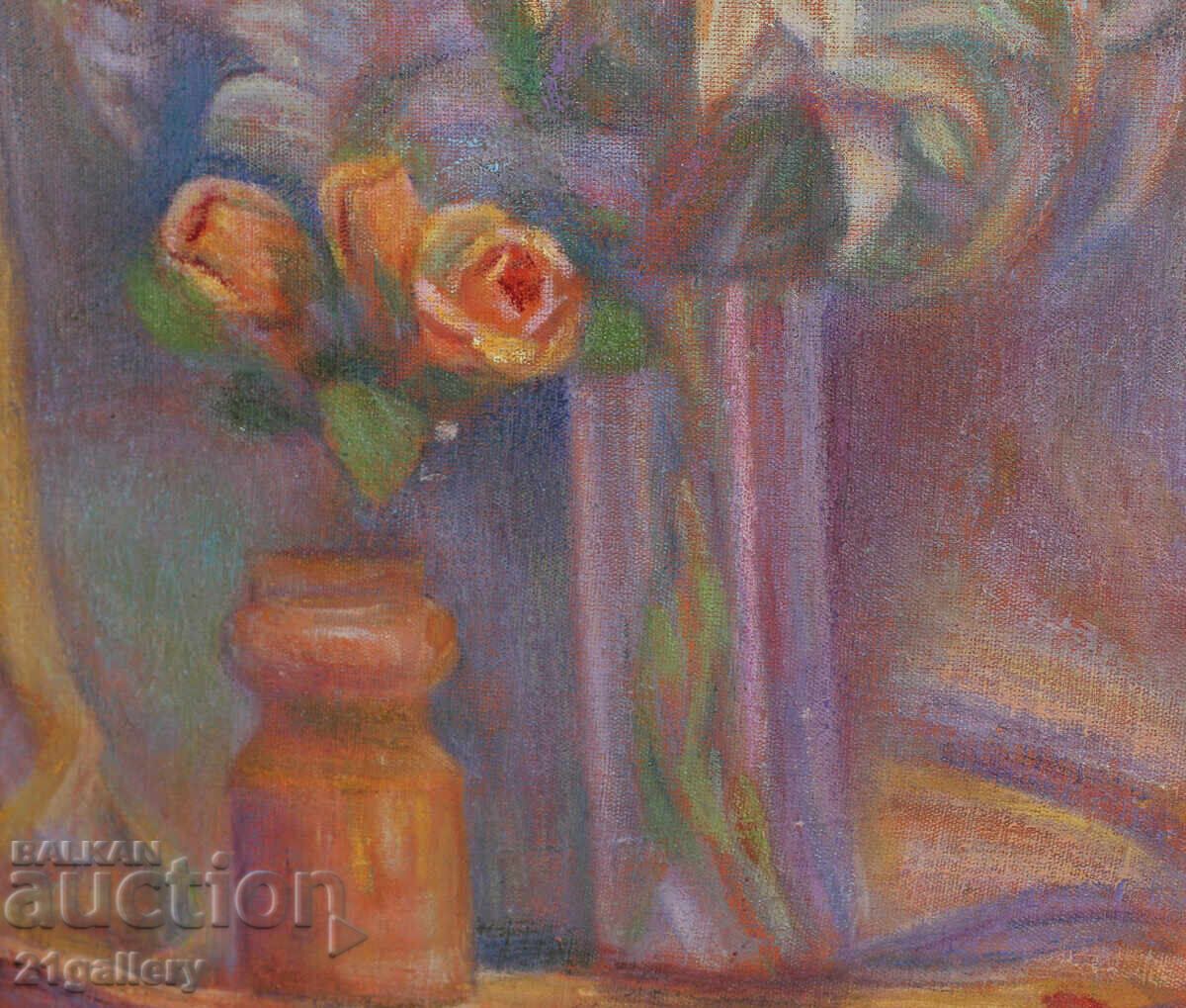 Elka Naydenova (1932 – 2016) Still Life Vase with Flowers - 5 Elka Naydenova (1932 – 2016) Still Life Vase with Flowers - 5