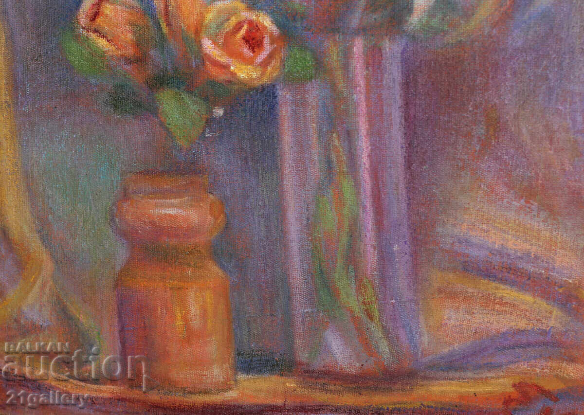 Elka Naydenova (1932 – 2016) Still Life Vase with Flowers - 6 Elka Naydenova (1932 – 2016) Still Life Vase with Flowers - 6