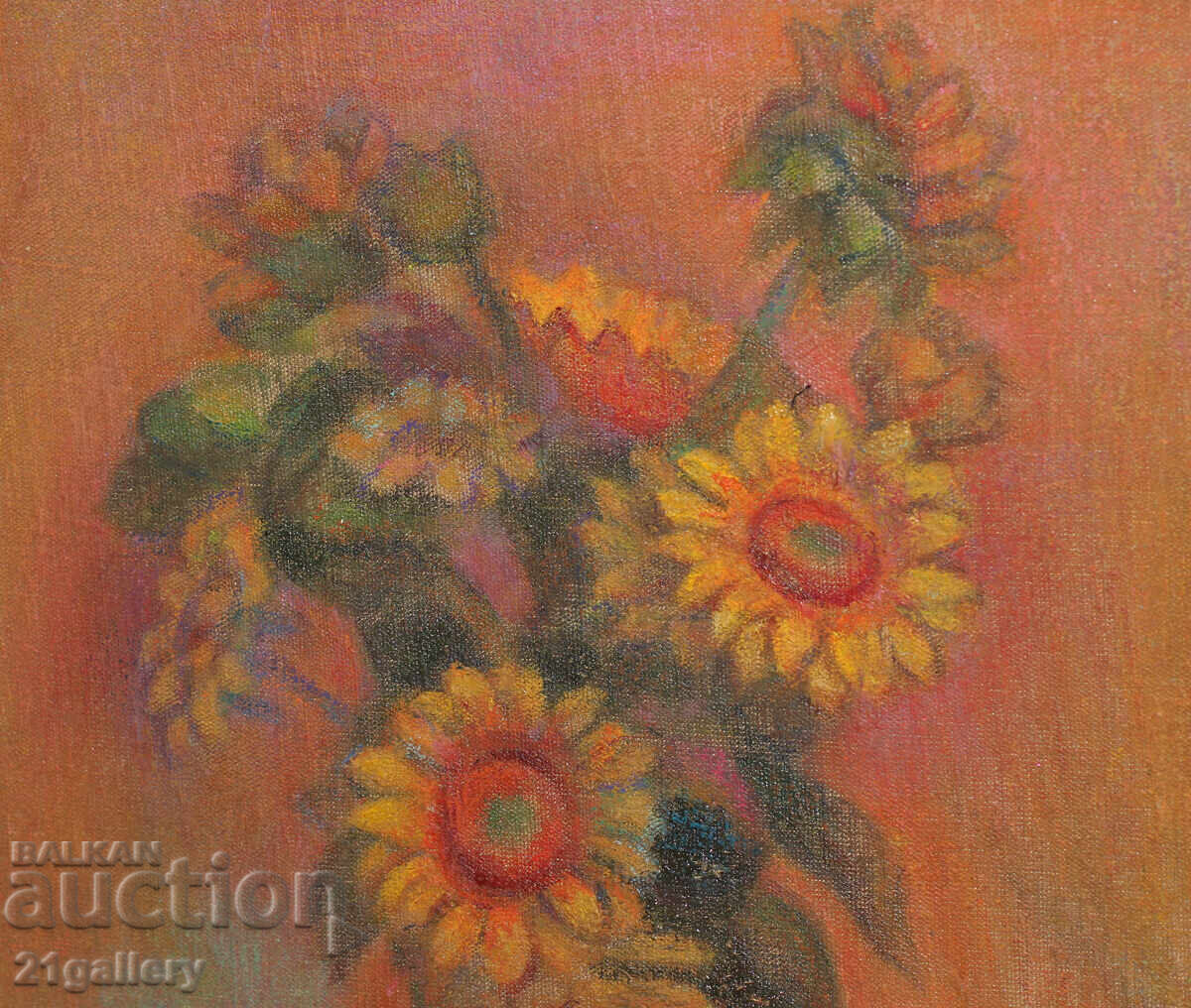 Delivery of Elka Naydenova (1932 – 2016) Still Life Vase with Flowers Delivery of Elka Naydenova (1932 – 2016) Still Life Vase with Flowers