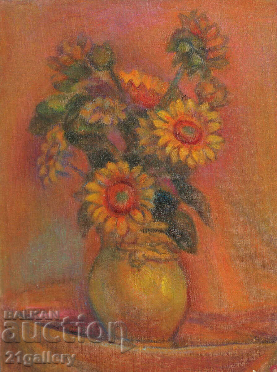 Elka Naydenova (1932 – 2016) Still Life Vase with Flowers Elka Naydenova (1932 – 2016) Still Life Vase with Flowers