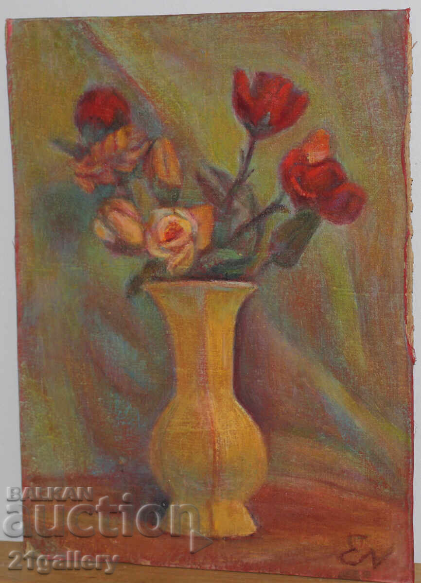 Δημοπρασία Ελκα Ναϊντένοβα (1932 – 2016) Νεκρή φύση με βάζο και λουλούδια, λάδι Δημοπρασία Ελκα Ναϊντένοβα (1932 – 2016) Νεκρή φύση με βάζο και λουλούδια, λάδι