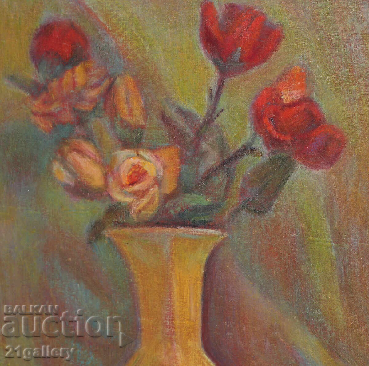 Ελκα Ναϊντένοβα (1932 – 2016) Νεκρή φύση με βάζο και λουλούδια, λάδι - 5 Ελκα Ναϊντένοβα (1932 – 2016) Νεκρή φύση με βάζο και λουλούδια, λάδι - 5