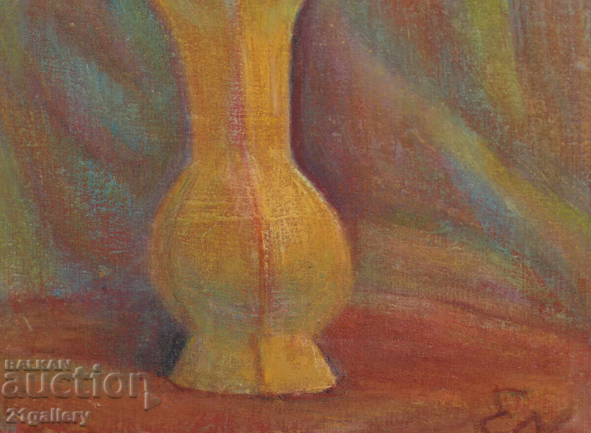 Ελκα Ναϊντένοβα (1932 – 2016) Νεκρή φύση με βάζο και λουλούδια, λάδι - 6 Ελκα Ναϊντένοβα (1932 – 2016) Νεκρή φύση με βάζο και λουλούδια, λάδι - 6