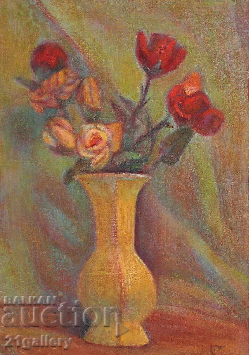 Ελκα Ναϊντένοβα (1932 – 2016) Νεκρή φύση με βάζο και λουλούδια, λάδι Ελκα Ναϊντένοβα (1932 – 2016) Νεκρή φύση με βάζο και λουλούδια, λάδι