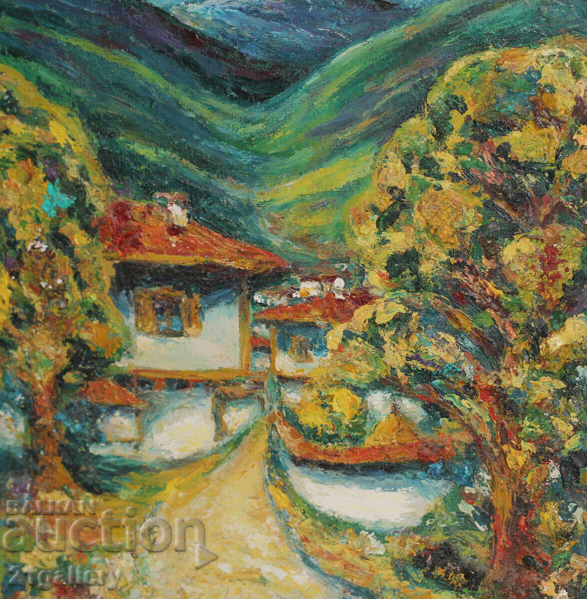 Ελαιογραφία / τοπίο / υπογεγραμμένη - 5