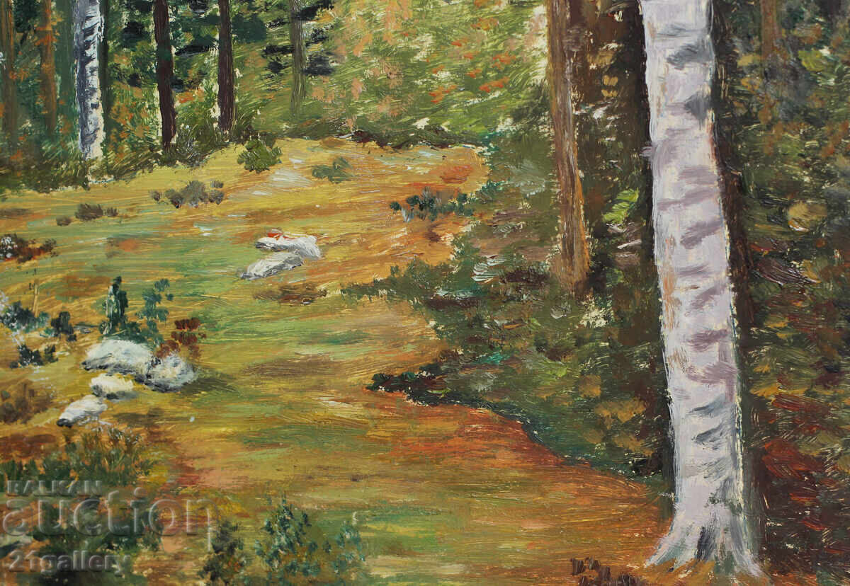 Oil painting /Forest landscape / signed - 6 Oil painting /Forest landscape / signed - 6