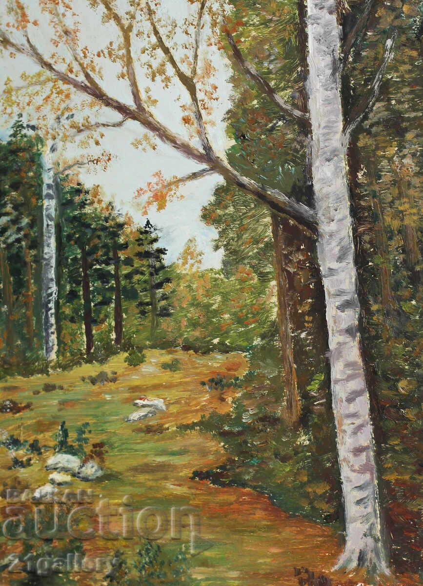 Oil painting /Forest landscape / signed Oil painting /Forest landscape / signed