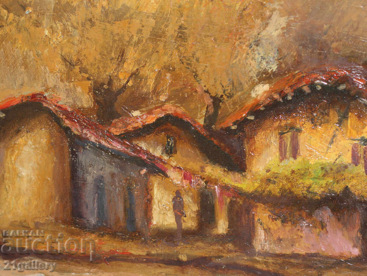 Delivery of Oil painting /landscape houses / signed Delivery of Oil painting /landscape houses / signed