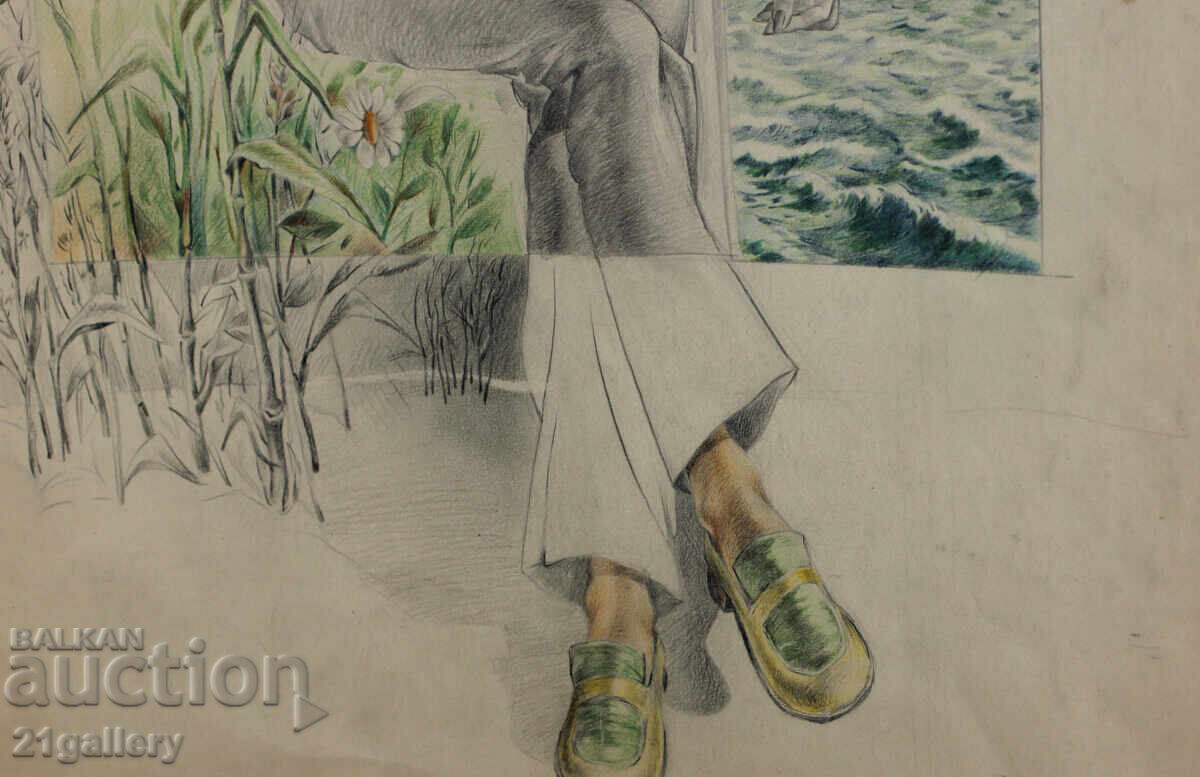 Female portrait drawing signed 1983. - 6 Female portrait drawing signed 1983. - 6