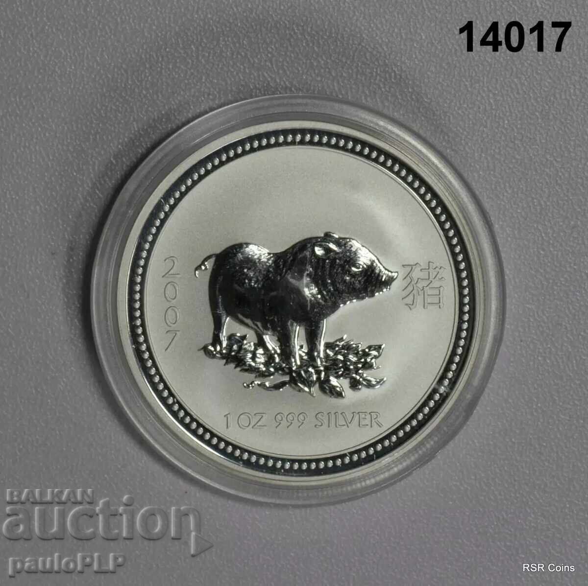 1 oz SILVER 2007 - LUNAR 1 - AUSTRALIA - -UNC 1 oz SILVER 2007 - LUNAR 1 - AUSTRALIA - -UNC