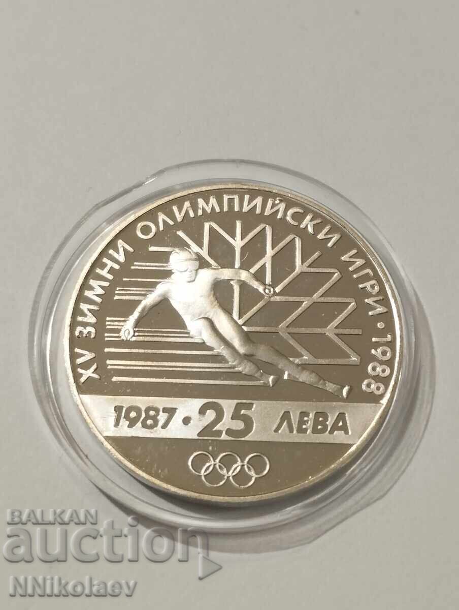 Auction 25 leva 1987 XV Winter Olympic Games Calgary 88 Auction 25 leva 1987 XV Winter Olympic Games Calgary 88