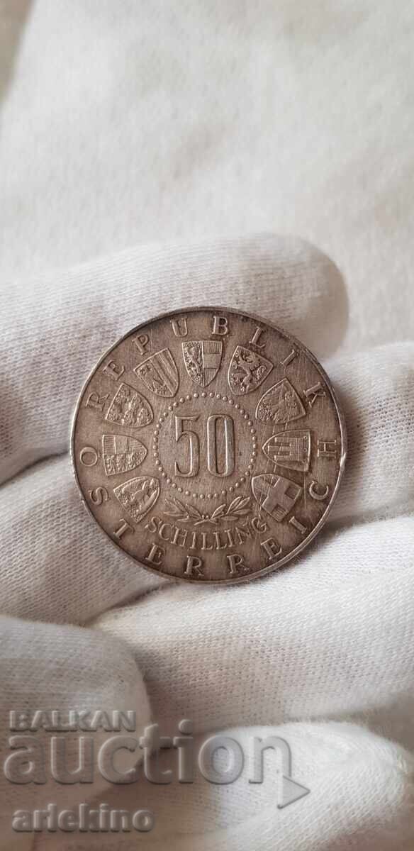 Silver coin 50 schillings Austria 1363 - 1963 with price 95.00 BGN | € 48.57 Silver coin 50 schillings Austria 1363 - 1963 with price 95.00 BGN | € 48.57