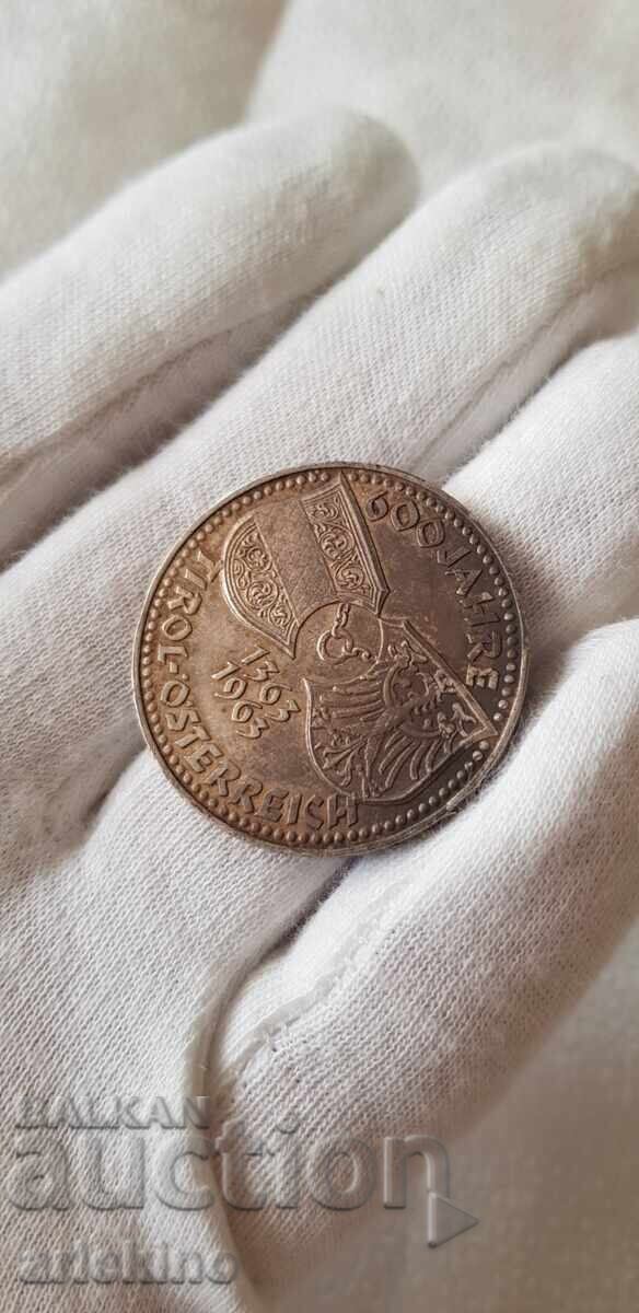 Silver coin 50 schillings Austria 1363 - 1963 - 5 Silver coin 50 schillings Austria 1363 - 1963 - 5