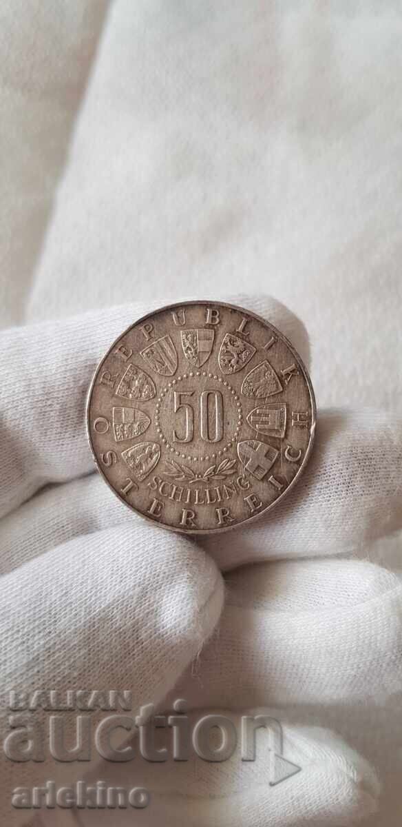 Silver coin 50 schillings Austria 1363 - 1963 - 7 Silver coin 50 schillings Austria 1363 - 1963 - 7
