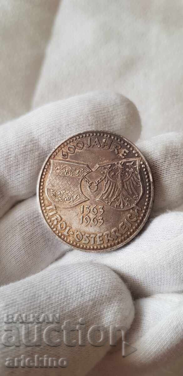 Moneda de argint 50 șilingi Austria 1363 - 1963 Moneda de argint 50 șilingi Austria 1363 - 1963