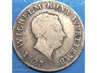 Württemberg 6 Kreuzer 1827 Germany Wilhelm Silver - RARE