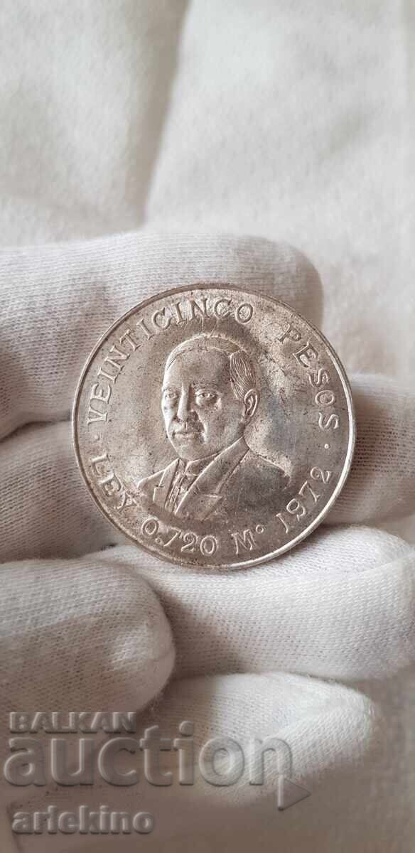 Delivery of Silver collector coin 25 pesos 1972 Mexico
