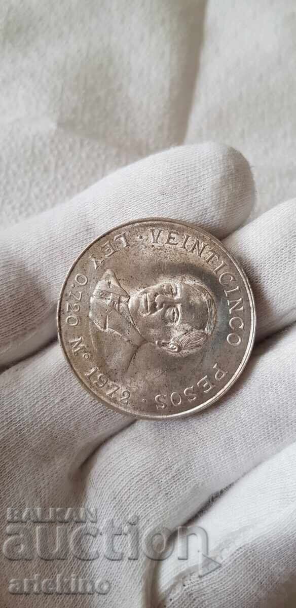 Silver collector coin 25 pesos 1972 Mexico - 6