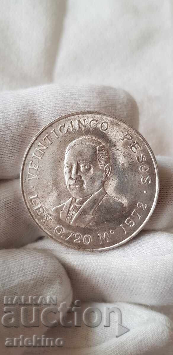 Silver collector coin 25 pesos 1972 Mexico