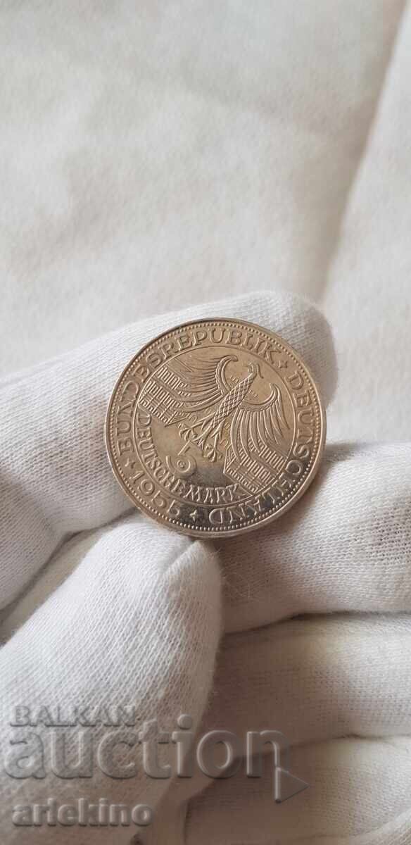 Very rare silver coin 5 marks 1955 G Germany - 7 Very rare silver coin 5 marks 1955 G Germany - 7