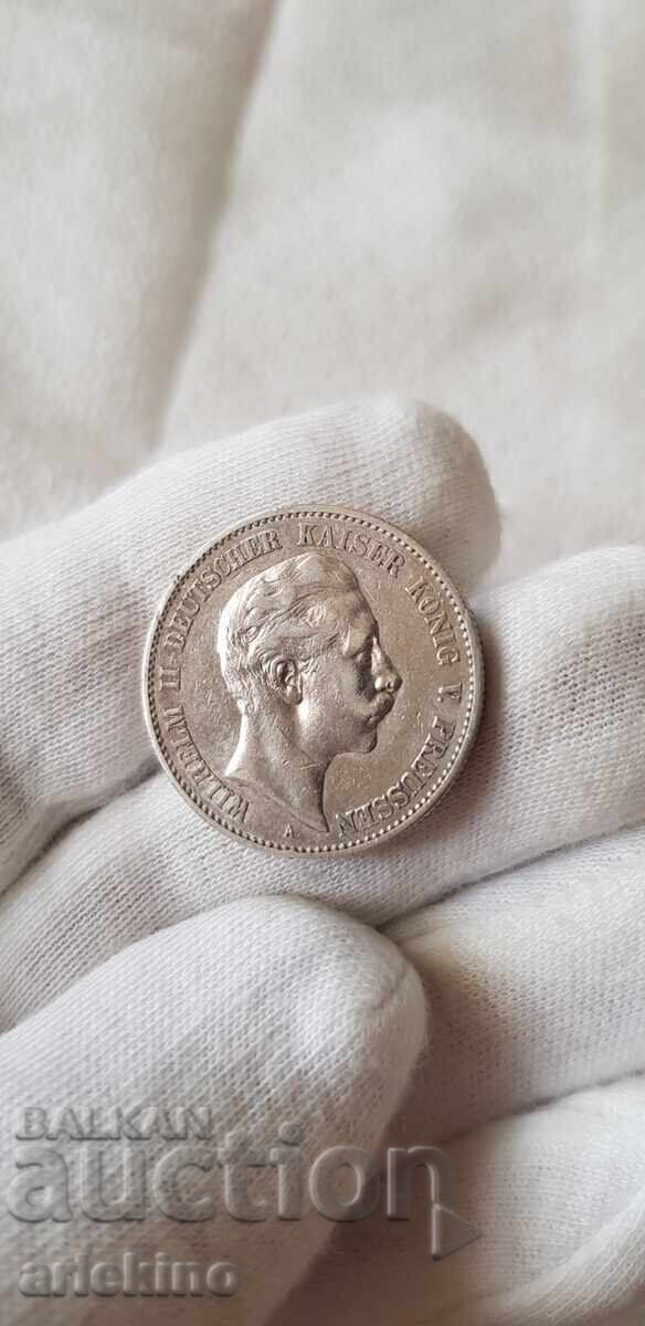 Rare silver coin 2 marks 1899 PREUSSIN Germany with price 95.00 BGN | € 48.57 Rare silver coin 2 marks 1899 PREUSSIN Germany with price 95.00 BGN | € 48.57