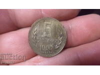 Bulgaria 5 cenți, 1989