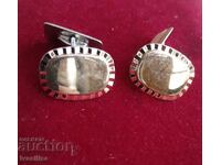 Antique silver cufflinks with thick gold plating