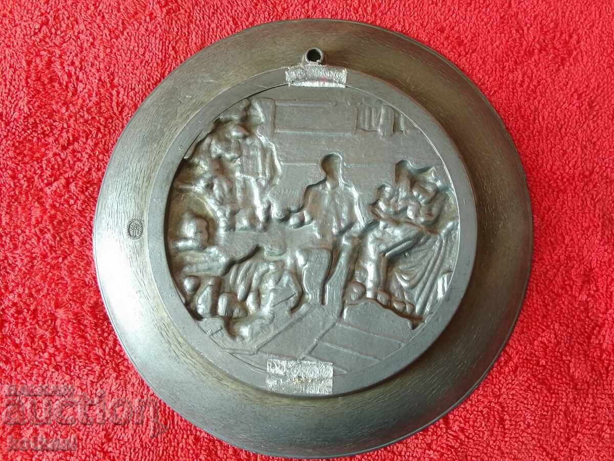 Old metal wall plate Germany Men Women - 6 Old metal wall plate Germany Men Women - 6