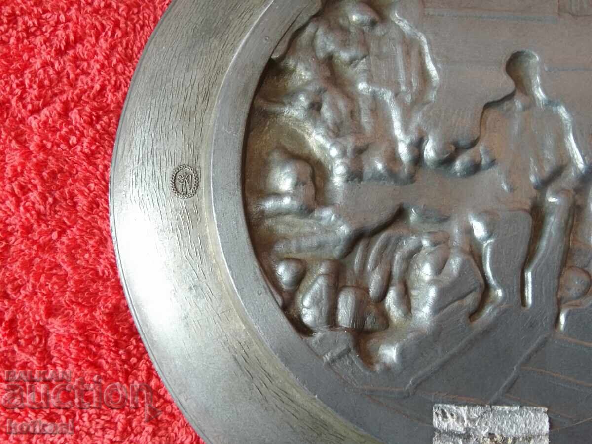 Old metal wall plate Germany Men Women - 7 Old metal wall plate Germany Men Women - 7